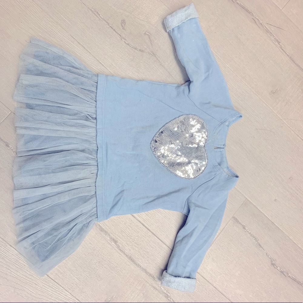 Dress with silver sequin heart